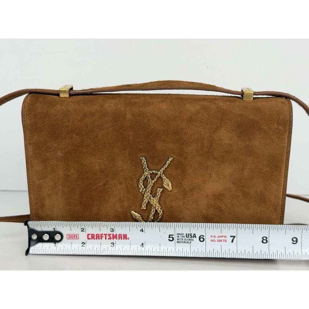 Saint Laurent Dylan Shoulder Bag Small in Brown Suede and Gold-Tone Hardware - Picture 8 of 15